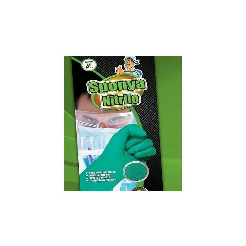 GUANTE SPONYA NITRILO VERDE No.8