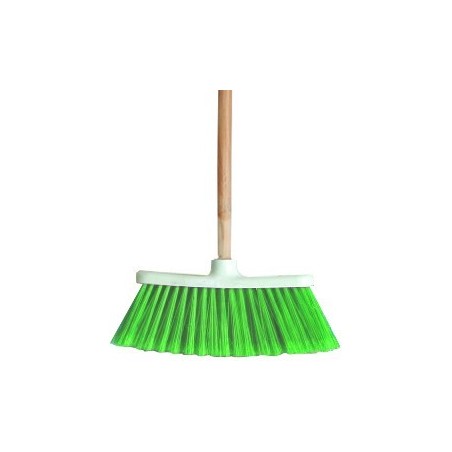 ESCOBA T/CEPILLO BRUJITA VERDE C/BAS.MAD