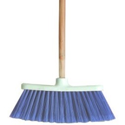 ESCOBA T/CEPILLO BRUJITA AZUL C/BAS.MAD.