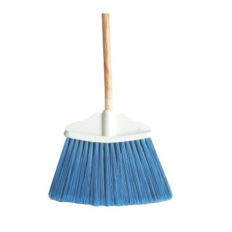 ESCOBA T/ABANICO GDE.PVC.AZUL C/BAS.MAD