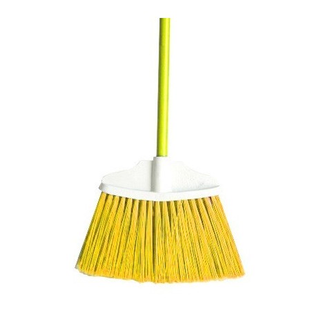 ESCOBA T/ABANICO GDE.PVC.AMARI C/BAS.MET