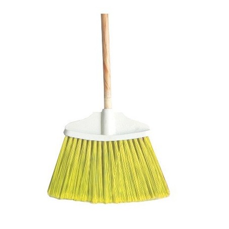 ESCOBA T/ABANICO GDE.PVC.AMARI C/BAS.MAD